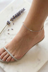 Minimalist Beads Chain Sterling Silver Anklet