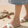 Dual Layer Heart Sterling Silver Anklet