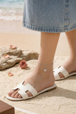 Dual Layer Heart Sterling Silver Anklet