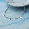 Gleaming Circle Charms Sterling Silver Chain Bracelet
