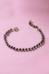 Classic Black Beads Gold Plated Sterling Silver Chain Kids Nazariya Bracelet