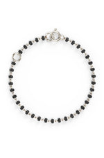 Classic Black Beads Sterling Silver Chain Kids Nazariya Bracelet