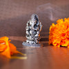 Ganesha 2D Antique Finish 925 Sterling Silver Idol