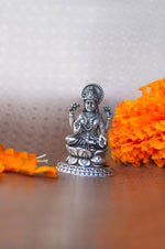 Lakshmi 2D Antique Finish 925 Sterling Silver Idol