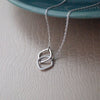 Minimal Interlinked Links Sterling Silver Chain Necklace