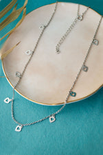 Leaflet Heart Charms Sterling Silver Chain Necklace
