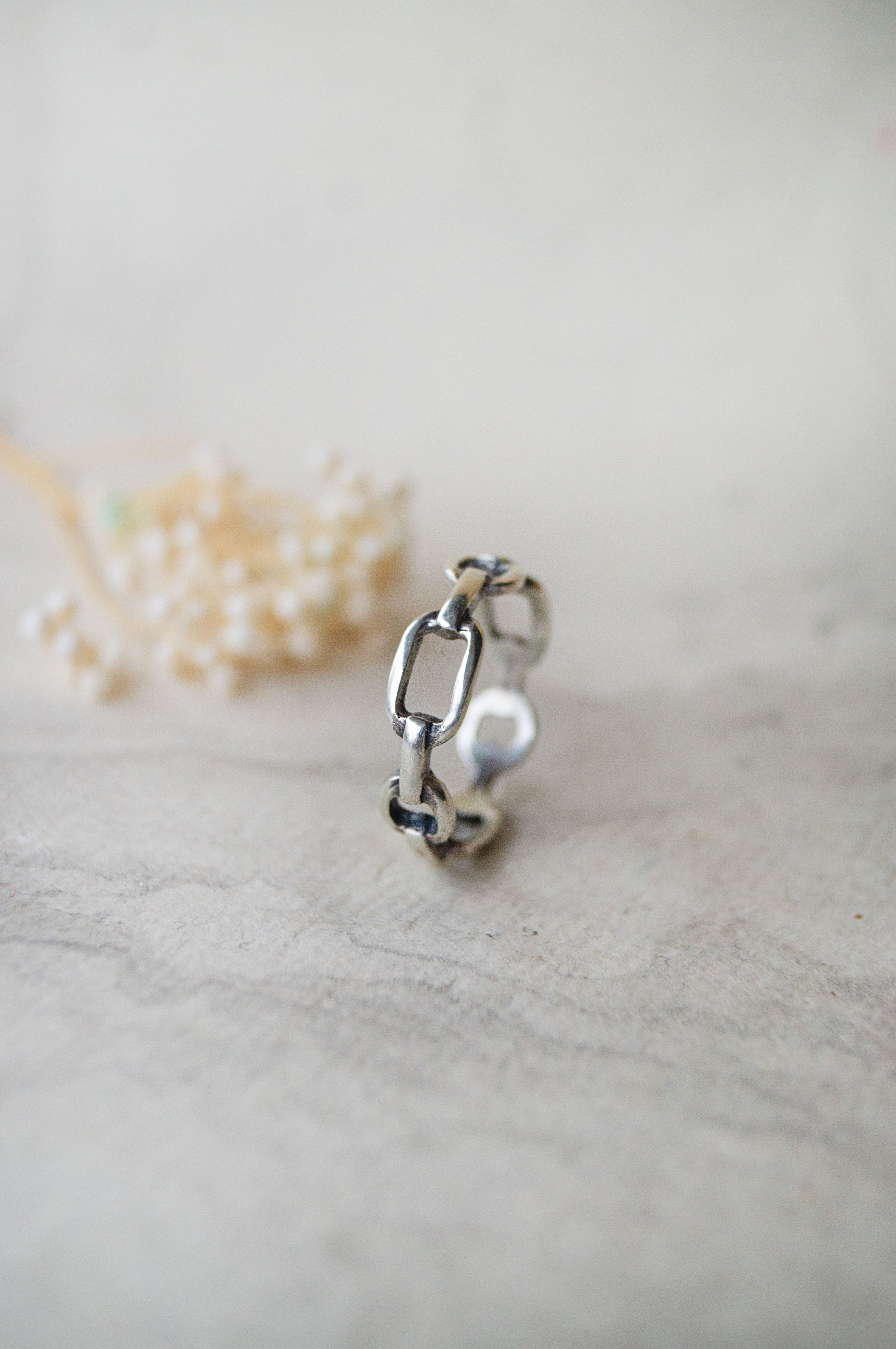 Loop Rings In Silver Connected Loops Antique Finish Sterling Silver Band Ring | 925 Silver ...