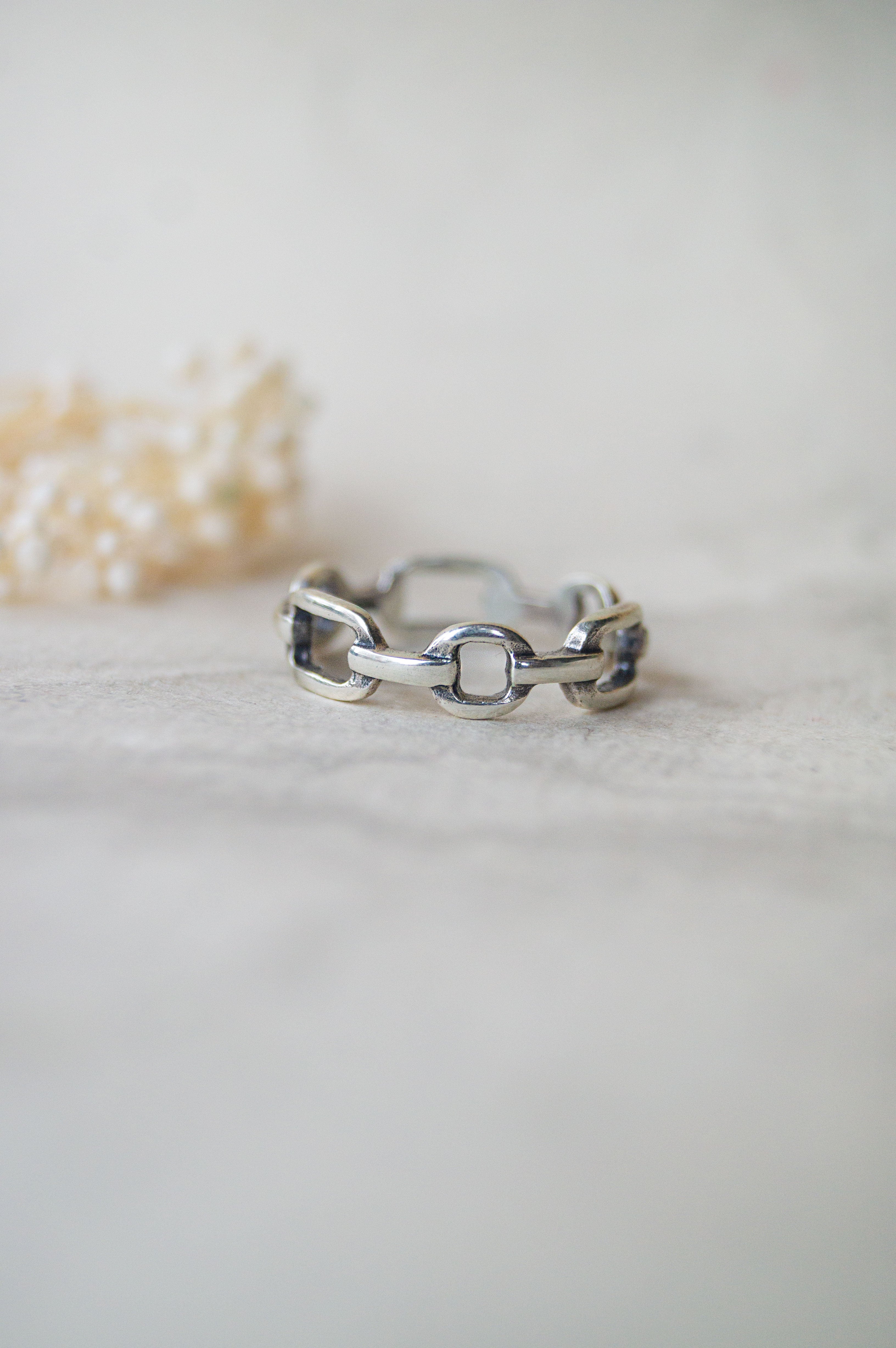 Loop Rings In Silver Connected Loops Antique Finish Sterling Silver Band Ring | 925 Silver ...