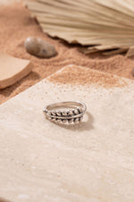 Intricate Leaf Sterling Silver Adjustable Toe Ring