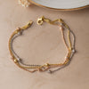 3 Tone 3 layer Cutting Balls Sterling Silver Chain Bracelet