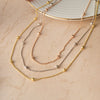 3 Tone 3 layer Cutting Balls Sterling Silver Chain Necklace