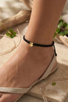 Lucky Clover Gold Plated Sterling Silver Thread Anklet