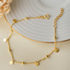 Gleaming Circle Charms Gold Plated Sterling Silver Chain Bracelet