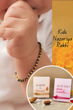 Classic Black Beads Gold Plated Sterling Silver Nazariya Bracelet Kids Rakhi