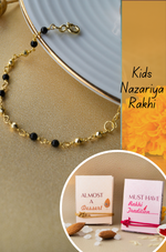 Pretty Beads Gold Plated Sterling Silver Nazariya Bracelet Kids Rakhi