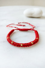 Minimal Beaded Gold Plated Sterling Silver Thread Bracelet