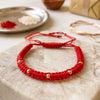 Minimal Beaded Gold Plated Sterling Silver Thread Bracelet