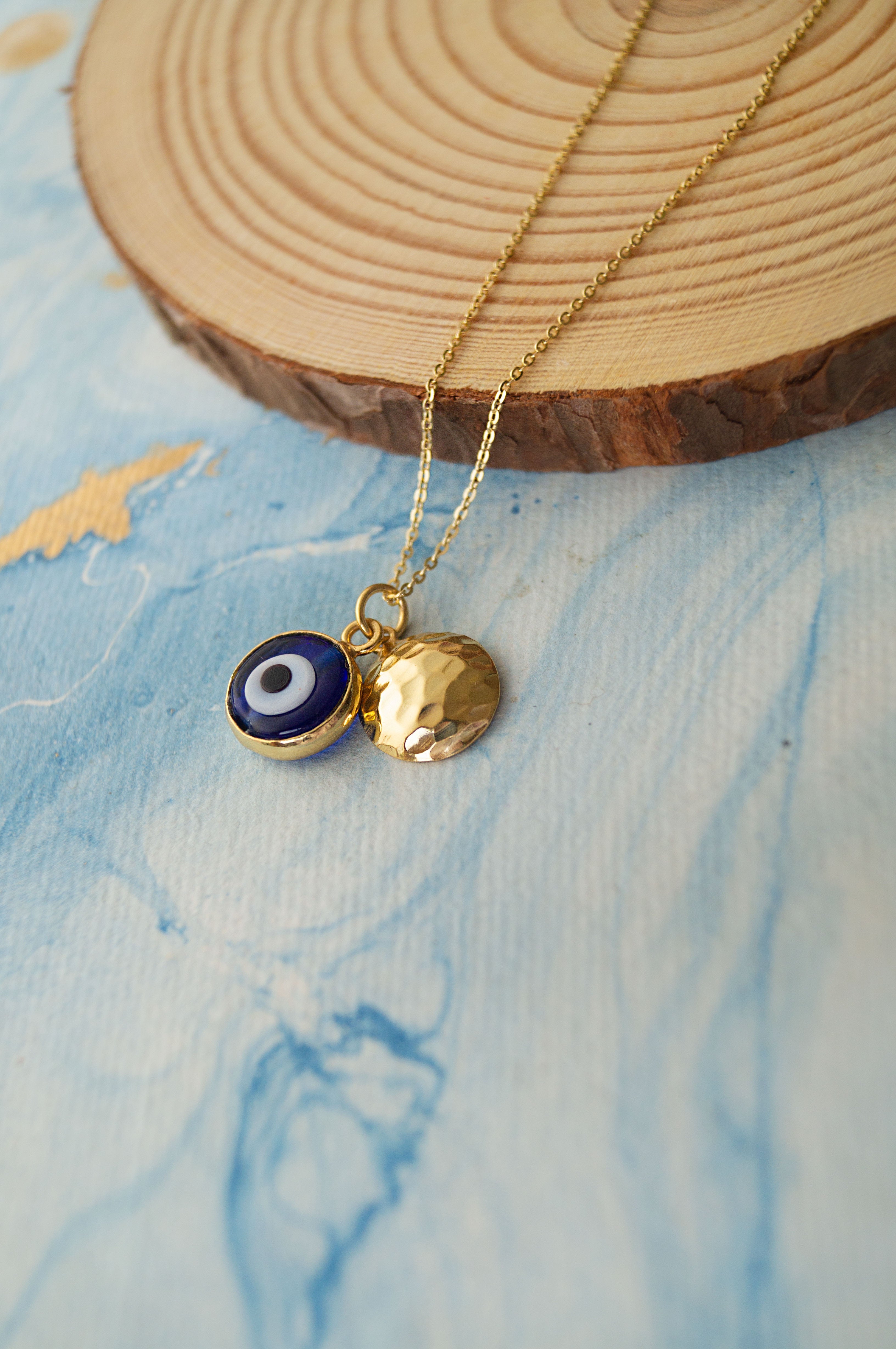 Buy Evil Eye Sterling Silver Charm Pendant With Chain by Mannash Jewellery