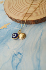 Evil Eye Sterling Silver Charm Pendant With Chain