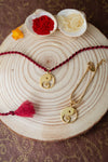 Yin And Yang With Ganesha Gold Plated Sterling Silver Charm Rakhi Combo