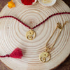 Yin And Yang With Ganesha Gold Plated Sterling Silver Charm Rakhi Combo