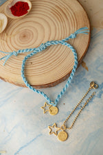 You are A Star Gold Plated Sterling Silver Rakhi With Lumba Combo