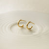 Classic Curve Gold Plated Sterling Silver French Hoop Earrings