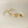 Wave It Up Yellow Gold Plated Sterling Silver French Hoop Earrings