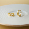 Interlinked Front And Back Gold Plated Sterling Silver Hoop Earrings