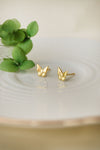 Fluttering Butterflies Gold Plated Sterling Silver Stud Earrings