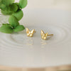 Fluttering Butterflies Gold Plated Sterling Silver Stud Earrings