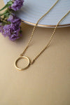 Minimal Circle Gold Plated Sterling Silver Chain Necklace