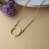 Minimal Circle Gold Plated Sterling Silver Chain Necklace