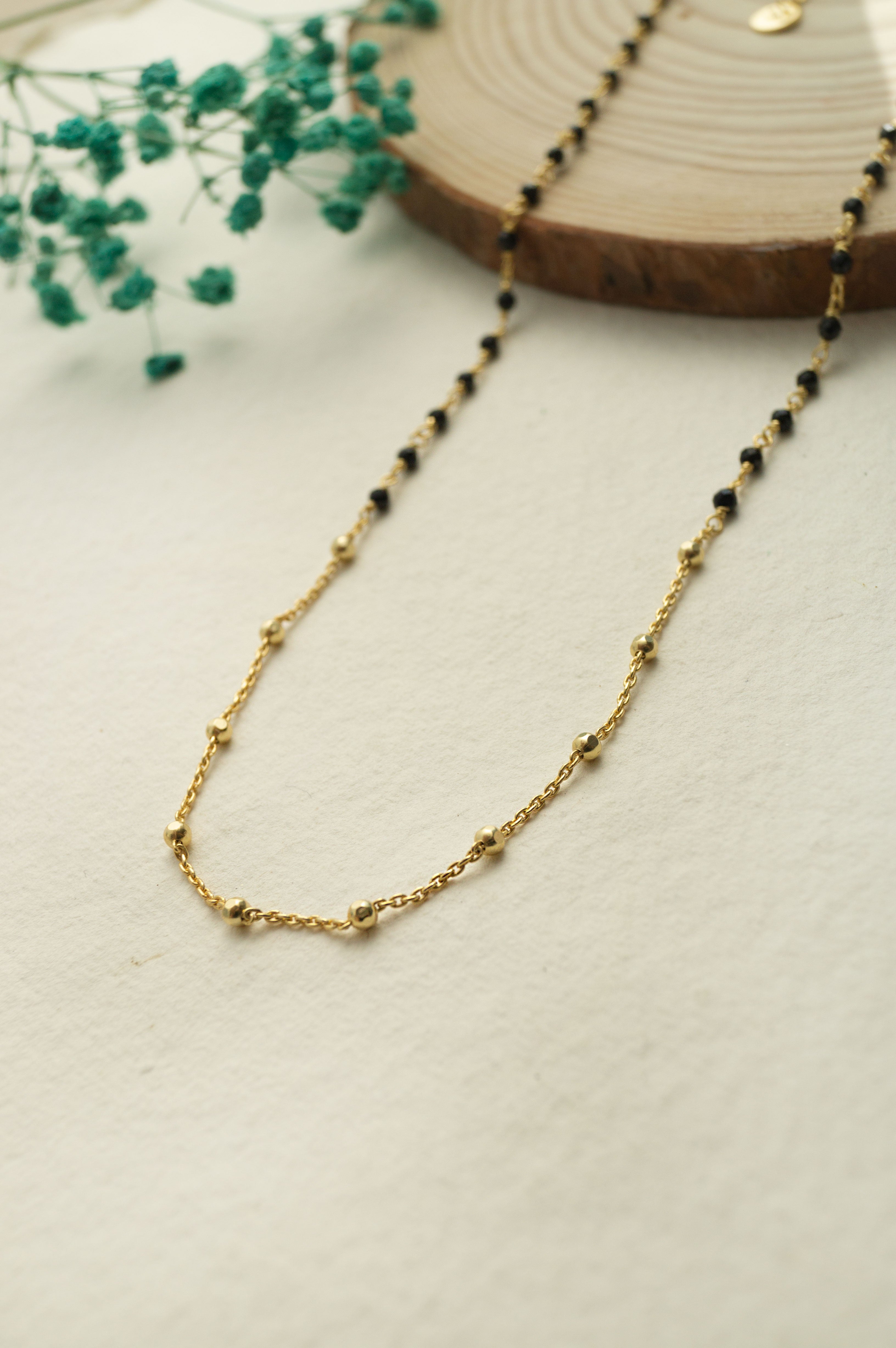 How to Make Multi Strand Gold Chain Necklace with Black Beads- Pandahall.com