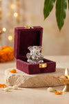 999 Pure Silver Plated Ganesha Idol | Gift Set in Velvet Box