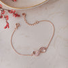 Pretty Infinity Rose Gold Plated Sterling Silver Chain Bracelet