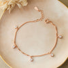 Charming Solitaire Charms Rose Gold Plated Sterling Silver Chain Bracelet