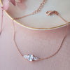Pretty Princess Solitiare Rose Gold Plated Sterling Silver Chain Bracelet