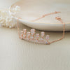 Crowning Beauty Rose Gold Plated Sterling Silver Chain Bracelet