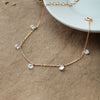 Charming Crystals Rose Gold Plated Sterling Silver Chain Bracelet