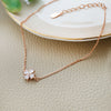 Clover Flower Rose Gold Plated Sterling Silver Chain Bracelet
