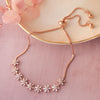 Flower Bouquet Rose Gold Plated Sterling Silver Pull Chain Adjustable Bracelet