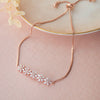 Sparkling Flowers Rose Gold Plated Sterling Silver Pull Chain Adjustable Bracelet