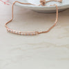 Baguetty Bar Rose Gold Plated Sterling Silver Adjustable Bracelet