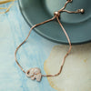 Lucky Elephant Rose Gold Plated Sterling Silver Adjustable Bracelet