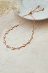 Stationed Shine Rose Gold Plated Sterling Silver Adjustable Bracelet