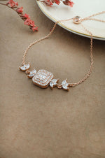 Sparkling Garden Rose Gold Plated Sterling Silver Adjustable Bracelet