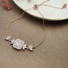 Sparkling Garden Rose Gold Plated Sterling Silver Adjustable Bracelet