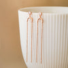 Elegantly Sleek Rose Gold Plated Sterling Silver Drop Earrings
