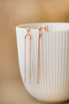Elegantly Sleek Rose Gold Plated Sterling Silver Drop Earrings
